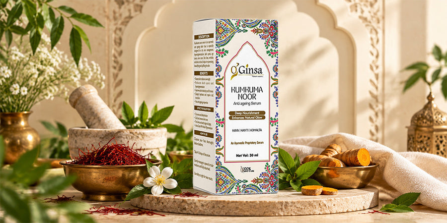 Kumkuma Noor Serum: Ayurvedic Anti-Ageing Face Serum | Ginsa Herbals